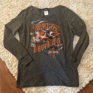 Vintage Harley Davidson long sleeve shirt with rhinestones